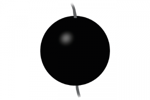 Bola negra izada en la parte de proa, visible desde todo el horizonte.