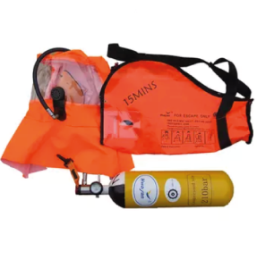 Dispositivo de respiración autónomo para evacuación de emergencia en ambientes con atmósfera peligrosa o tóxica.